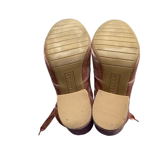 Kenneth Cole Reaction Corrine Pink Velvet Ribbon Lace-Up Granny Boots Size 7.5 - Picture 6 of 8